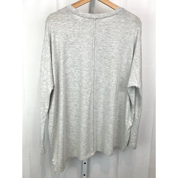 ATHLETA Size S Cloudlight Relaxed Asym Top 353951 Long Sleeve Crew Pullover Gray - Picture 2 of 10